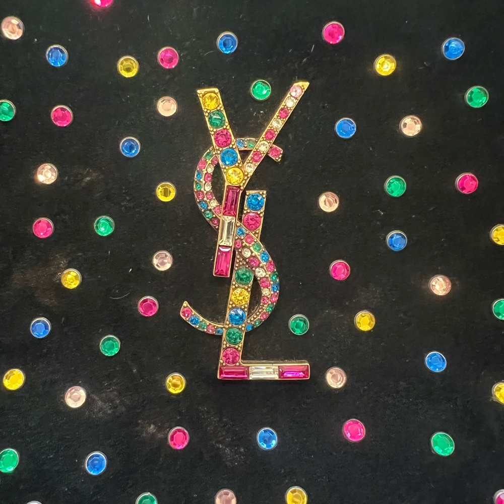Yves Saint Laurent Rainbow Crystal Studded tassel crossbody Camera Bag - Picture 6 of 17